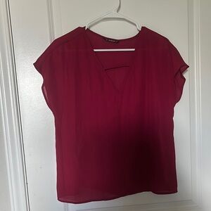 SHEIN Red Cap Sleeve Relaxed Blouse